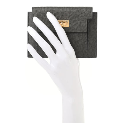 Hermes Epsom Kelly Pocket Compact Wallet Vert De Gris 2 of 7