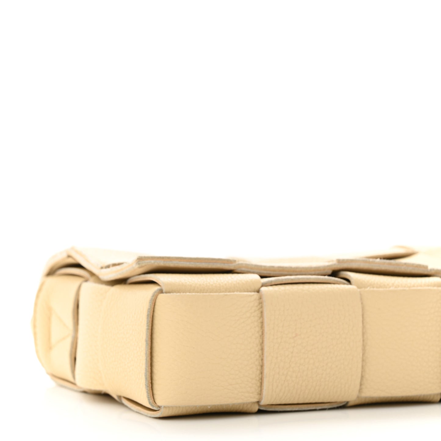 Grained Calfskin Maxi Intrecciato Cassette Crossbody Bag Porridge