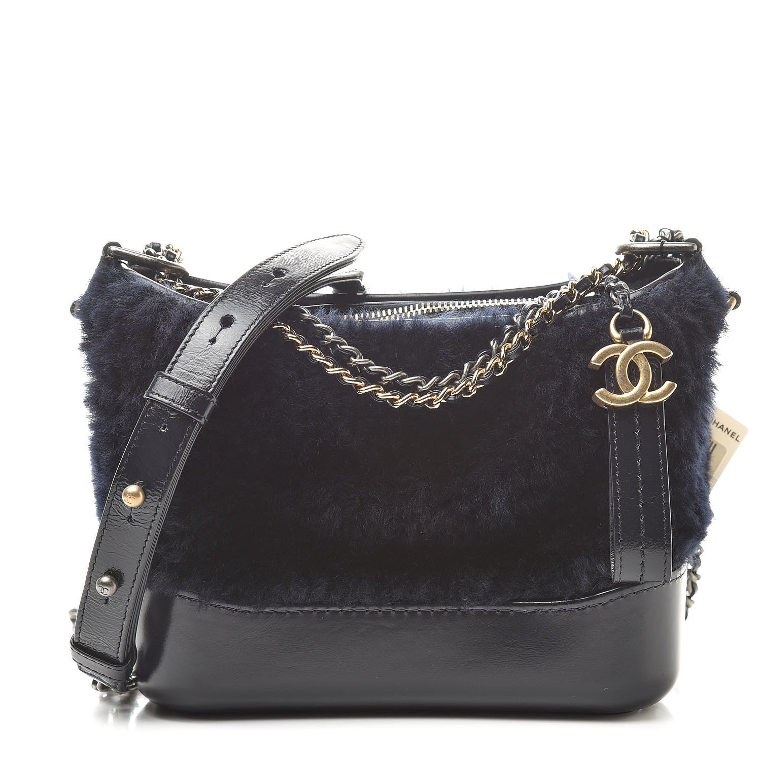 Chanel Shearling Small Gabrielle Hobo Navy 1 of 9