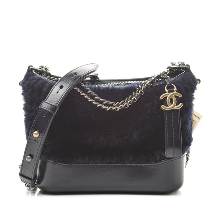 Chanel Shearling Small Gabrielle Hobo Navy 1 of 9