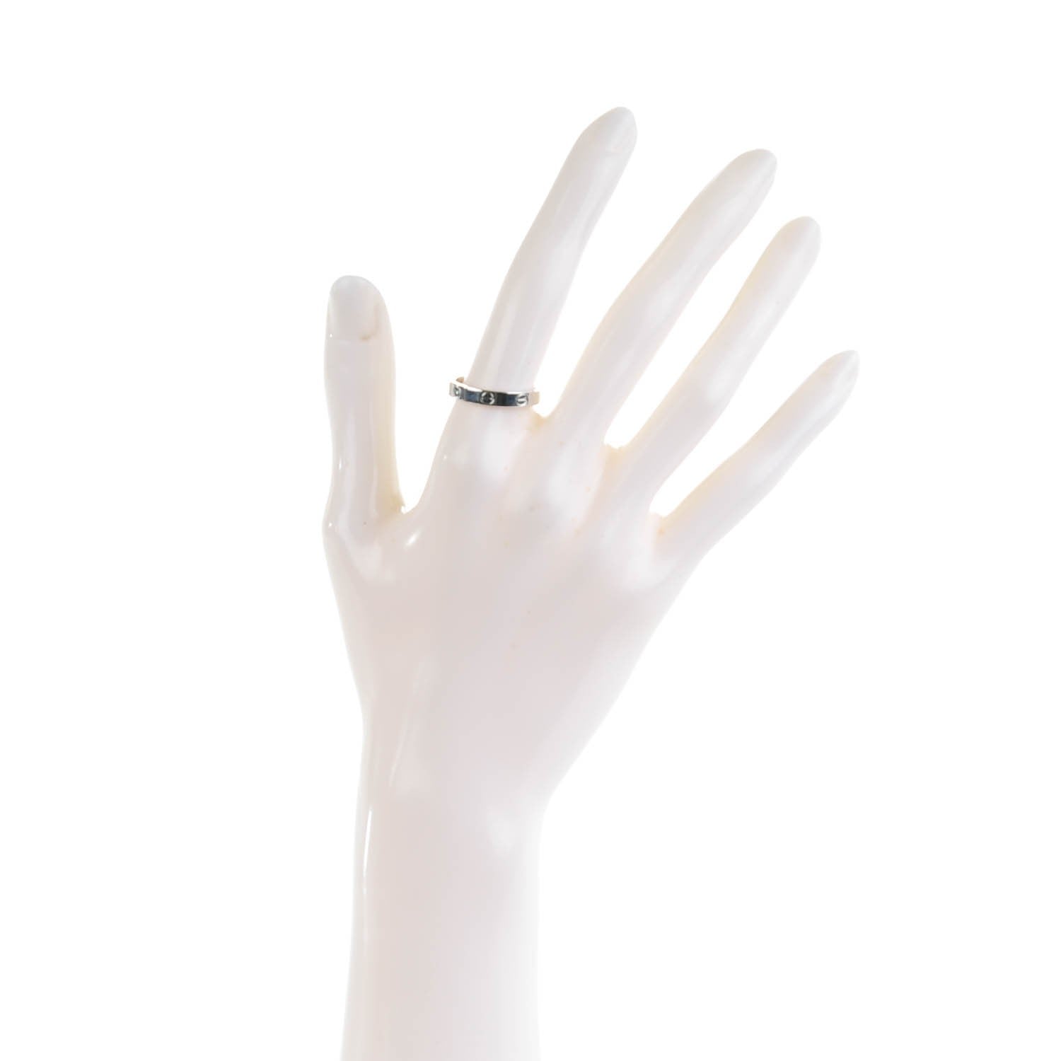 Cartier 18K White Gold 4mm LOVE Wedding Band Ring 55 7.25 2 of 5