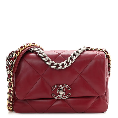 Chanel Lambskin Quilted Medium Chanel 19 Flap Dark Red 1 of 10