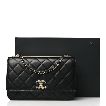 Chanel Lambskin Quilted Trendy CC Wallet On Chain WOC Black 12 of 12