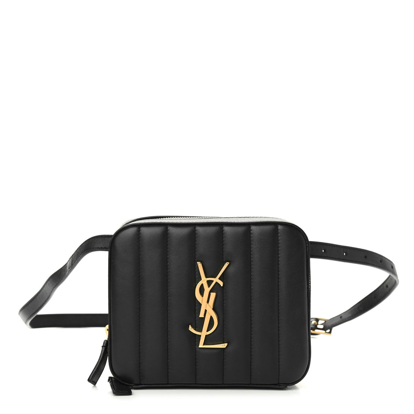 Lambskin Matelasse Vicky Monogram Belt Bag Black