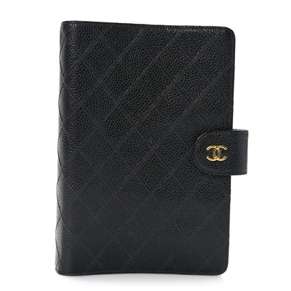 Chanel Caviar Diamond Embossed Agenda Cover Black 1 of 9