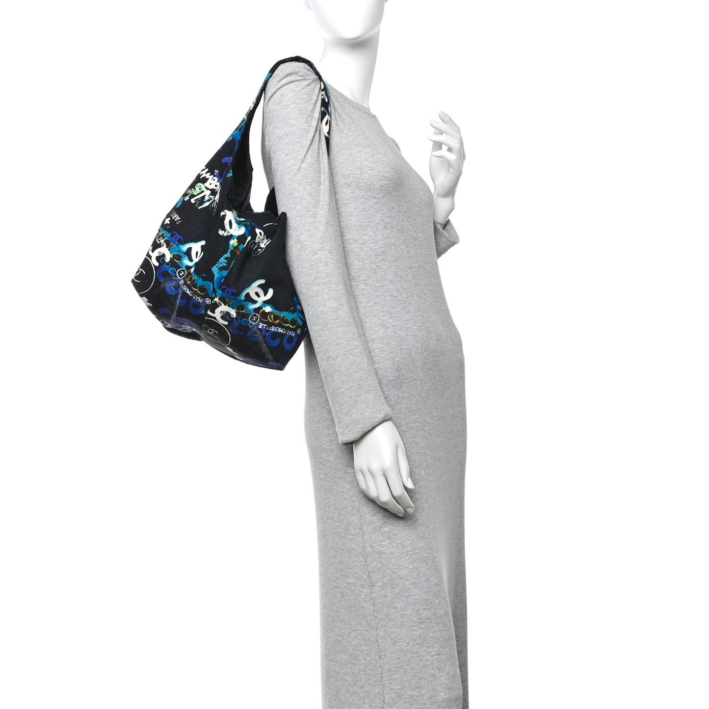 Canvas Coco Print Tote Black Multi