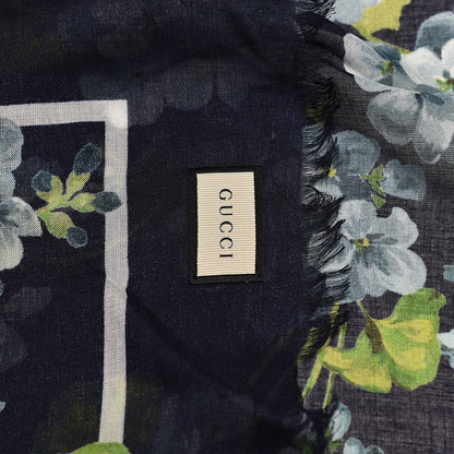 Gucci Modal Silk New Bloomy Shawl Midnight Blue Sky Blue 5 of 6