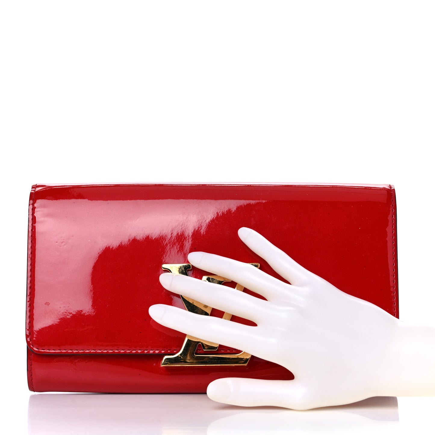 Patent Louise Clutch Cherry