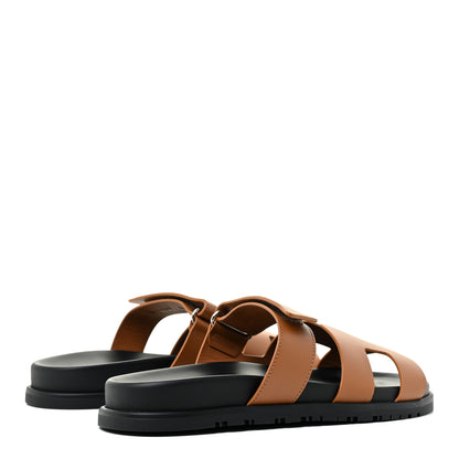 Hermes Calfskin Womens Chypre Sandals 40 Gold 5 of 9