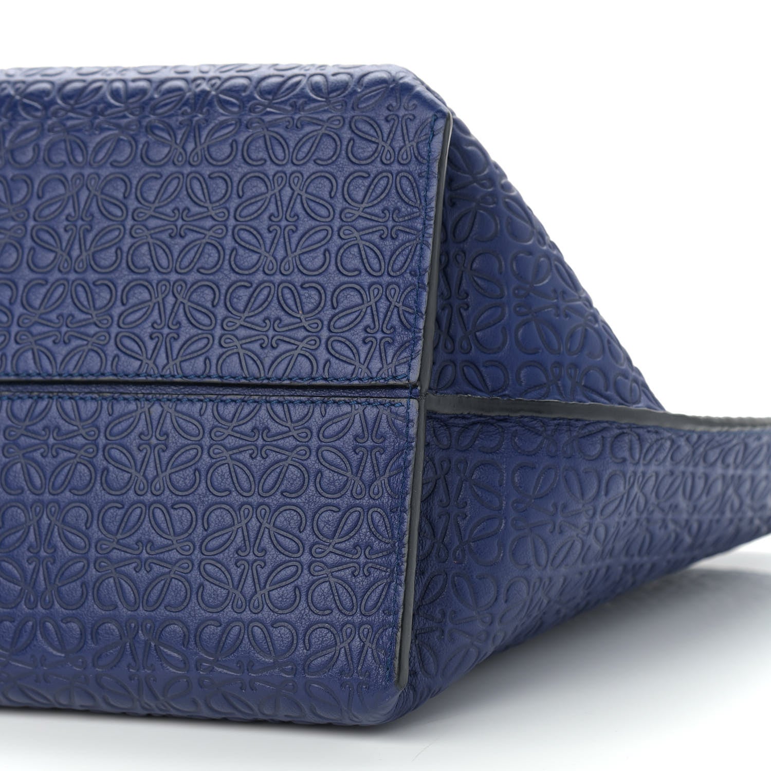 Loewe Calfskin Anagram Embossed Tote Blue 10 of 10
