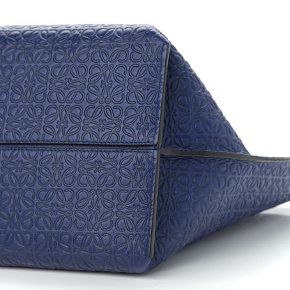 Loewe Calfskin Anagram Embossed Tote Blue 10 of 10