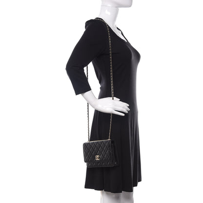 Chanel Lambskin Quilted Trendy CC Wallet On Chain WOC Black 2 of 15
