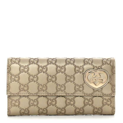 Gucci Guccissima Lovely Heart Continental Wallet Off White 1 of 9
