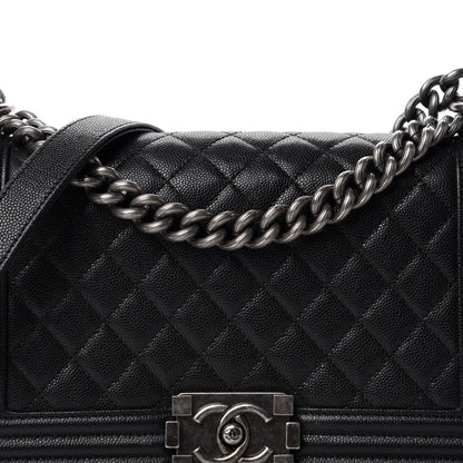 Chanel Caviar Quilted Medium Boy Flap Black 10 of 11