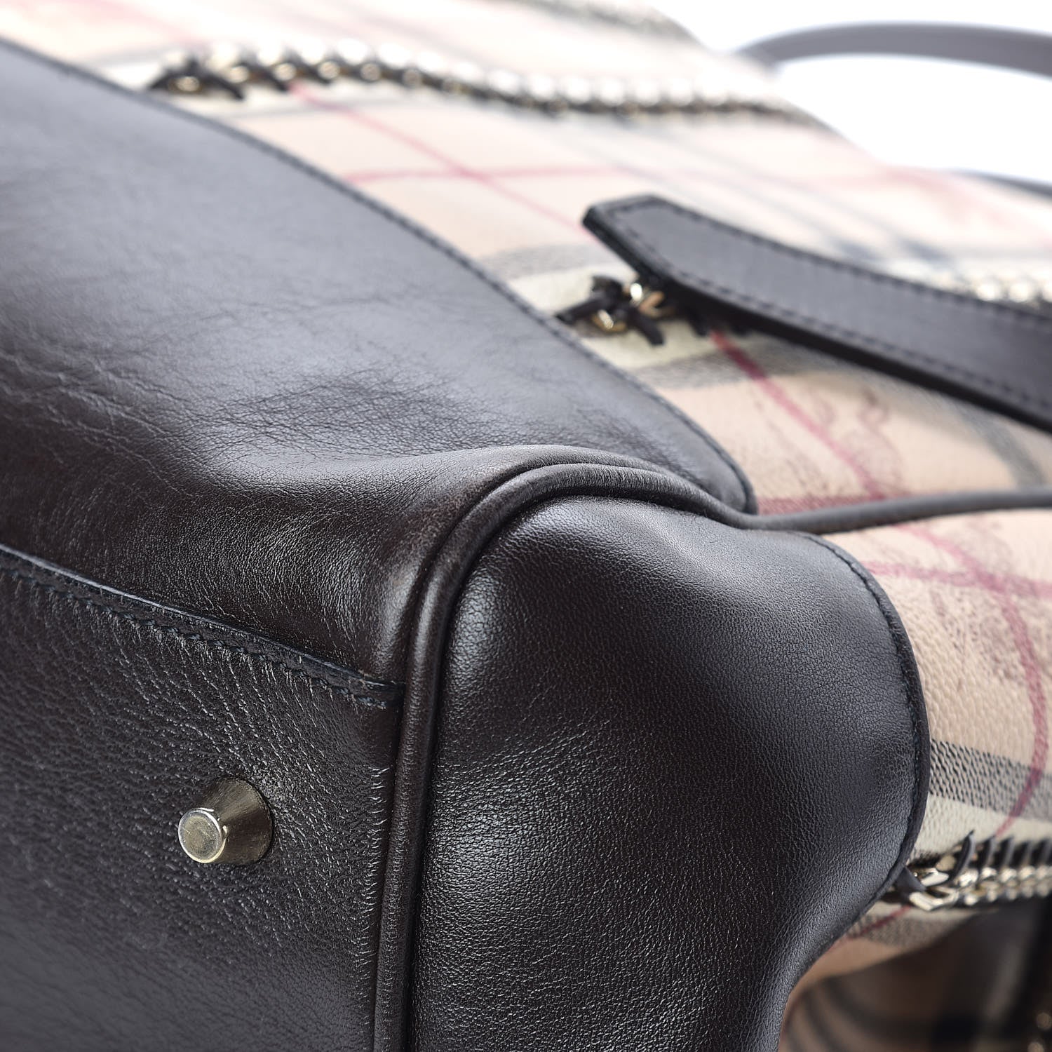 Burberry Haymarket Check Small Lawrence Tote Chocolate 11 of 13