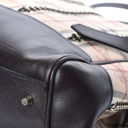 Burberry Haymarket Check Small Lawrence Tote Chocolate 11 of 13