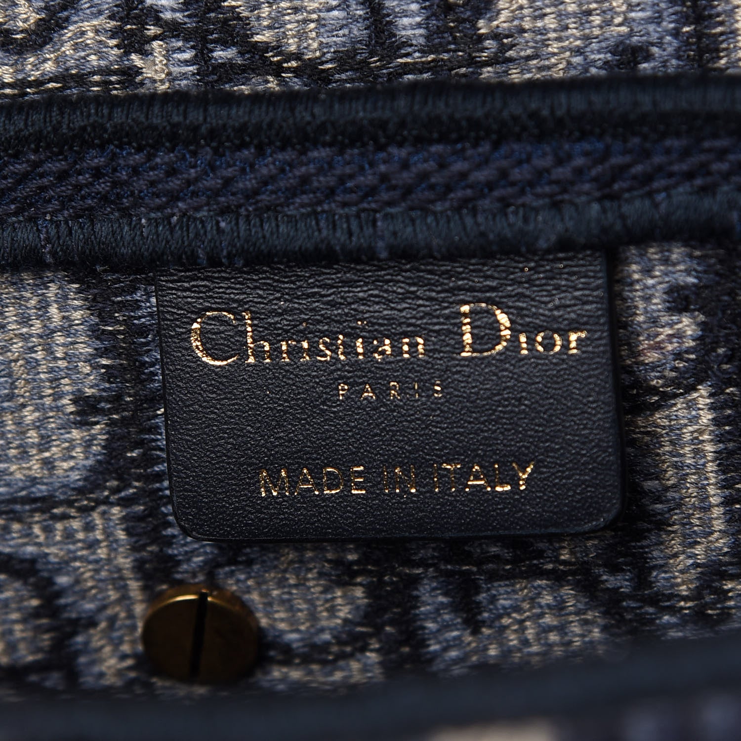 Christian Dior Oblique Embroidered Saddle Bag Blue 6 of 10