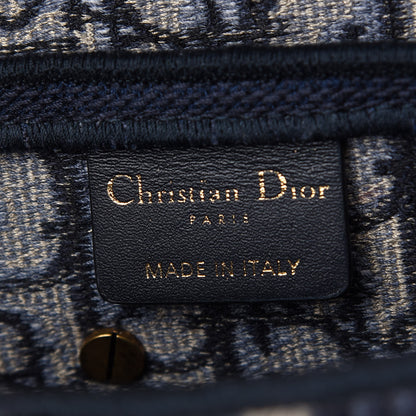 Christian Dior Oblique Embroidered Saddle Bag Blue 6 of 10