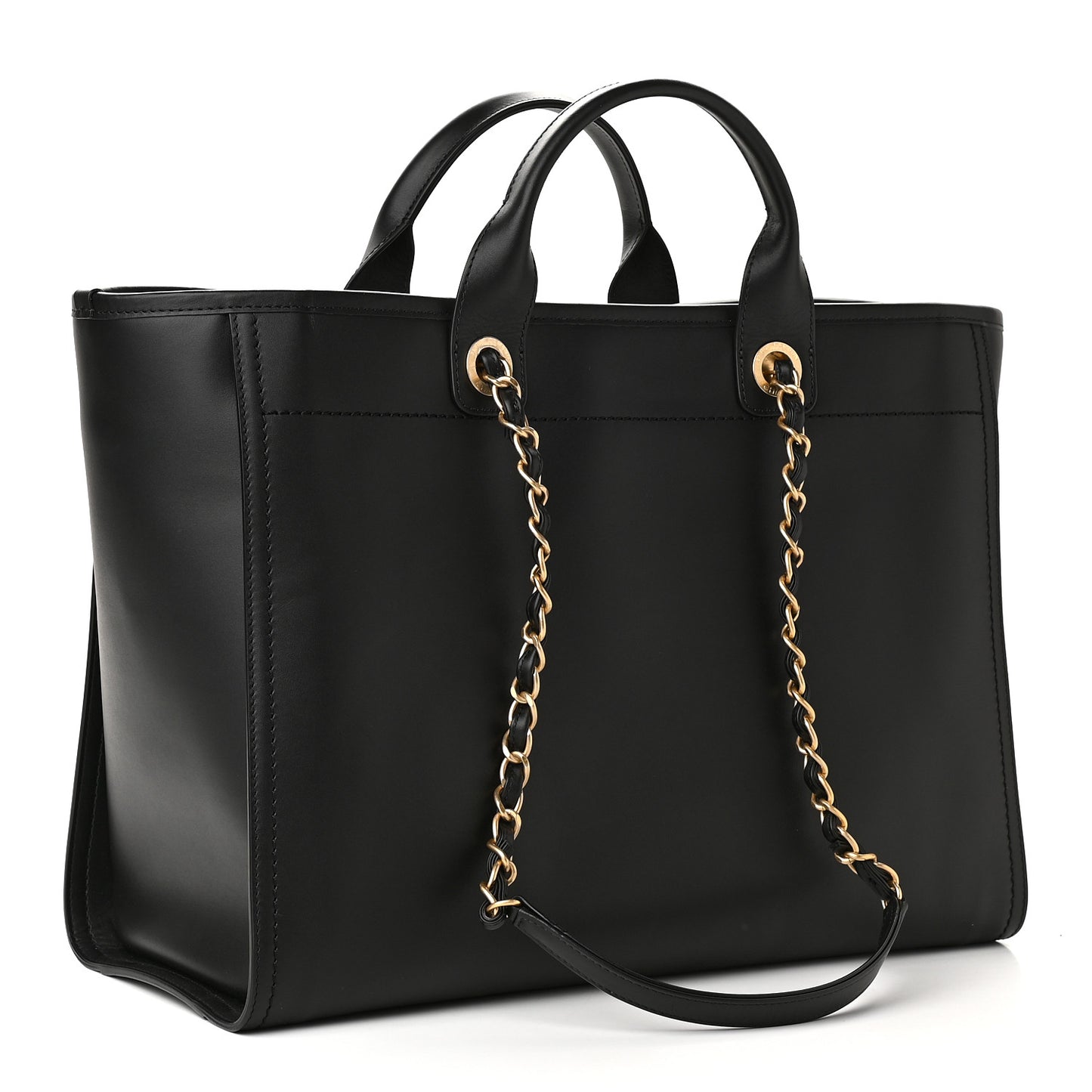 Calfskin Medium Deauville Tote Black