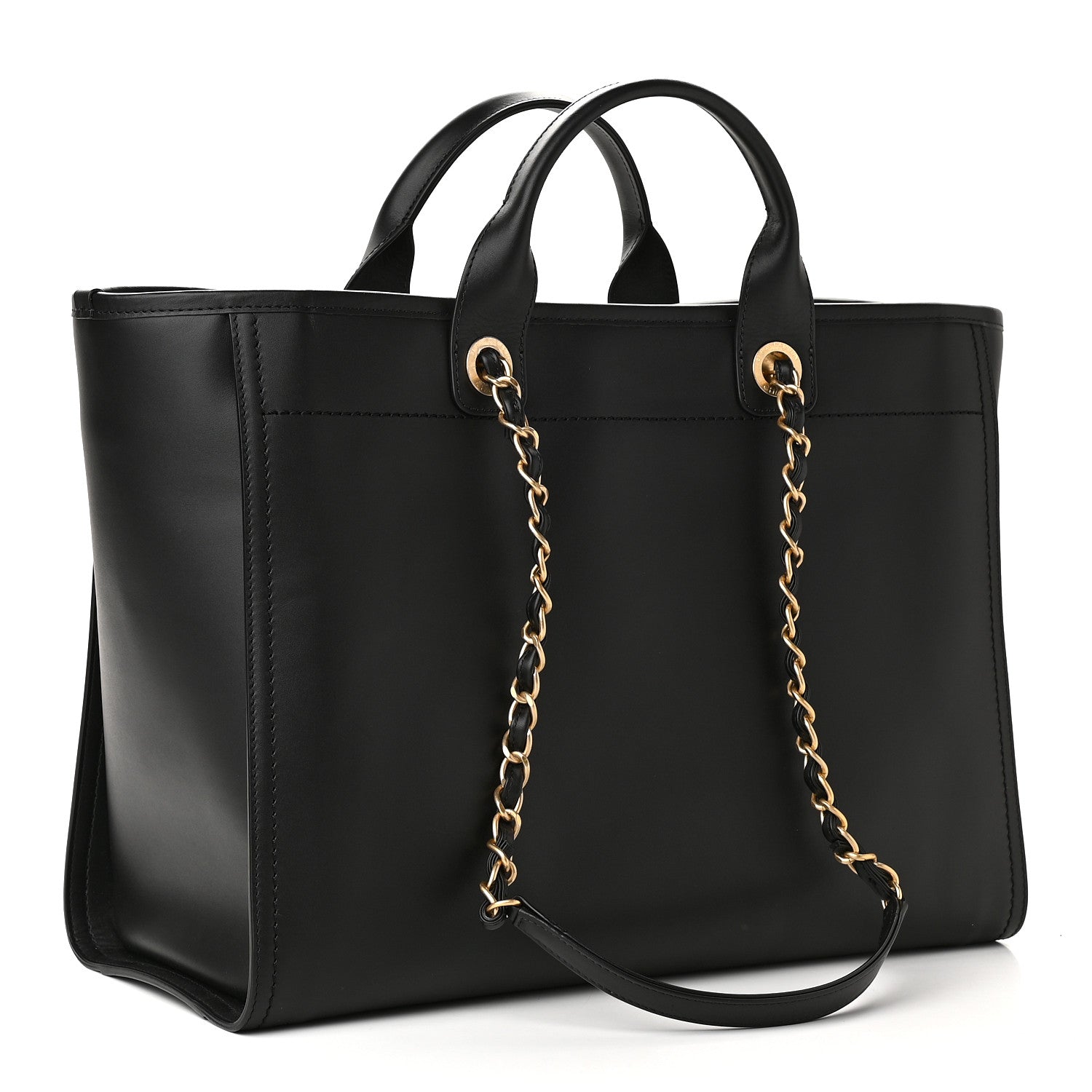 Chanel Calfskin Medium Deauville Tote Black 3 of 9
