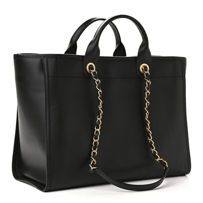 Chanel Calfskin Medium Deauville Tote Black 3 of 9