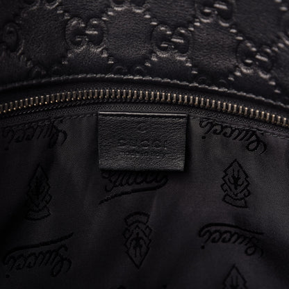 Gucci Guccissima Medium Zippered Shopping Tote Black 8 of 9