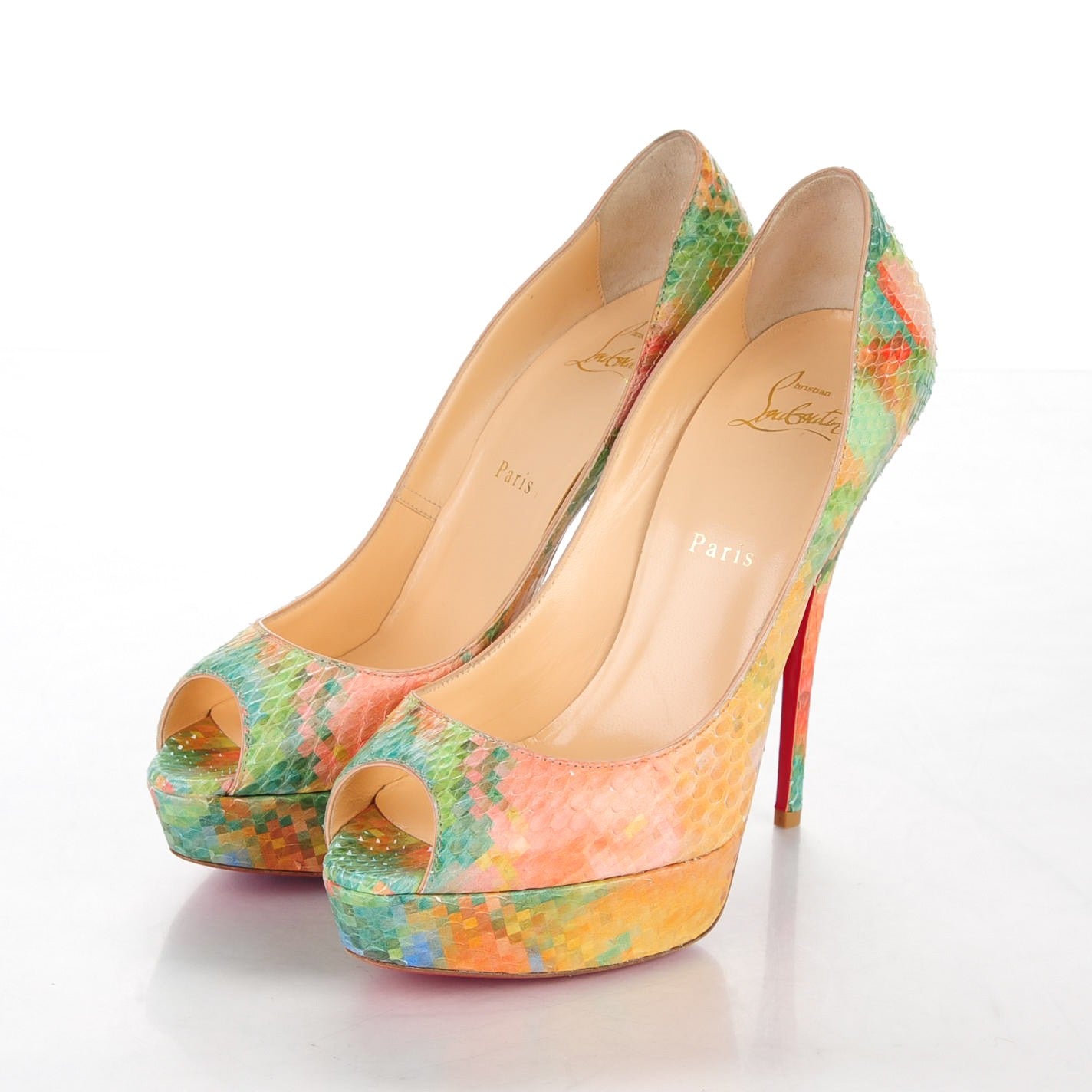 Christian Louboutin Python Pixel Troca 140 Pumps 39 Multicolor 3 of 7