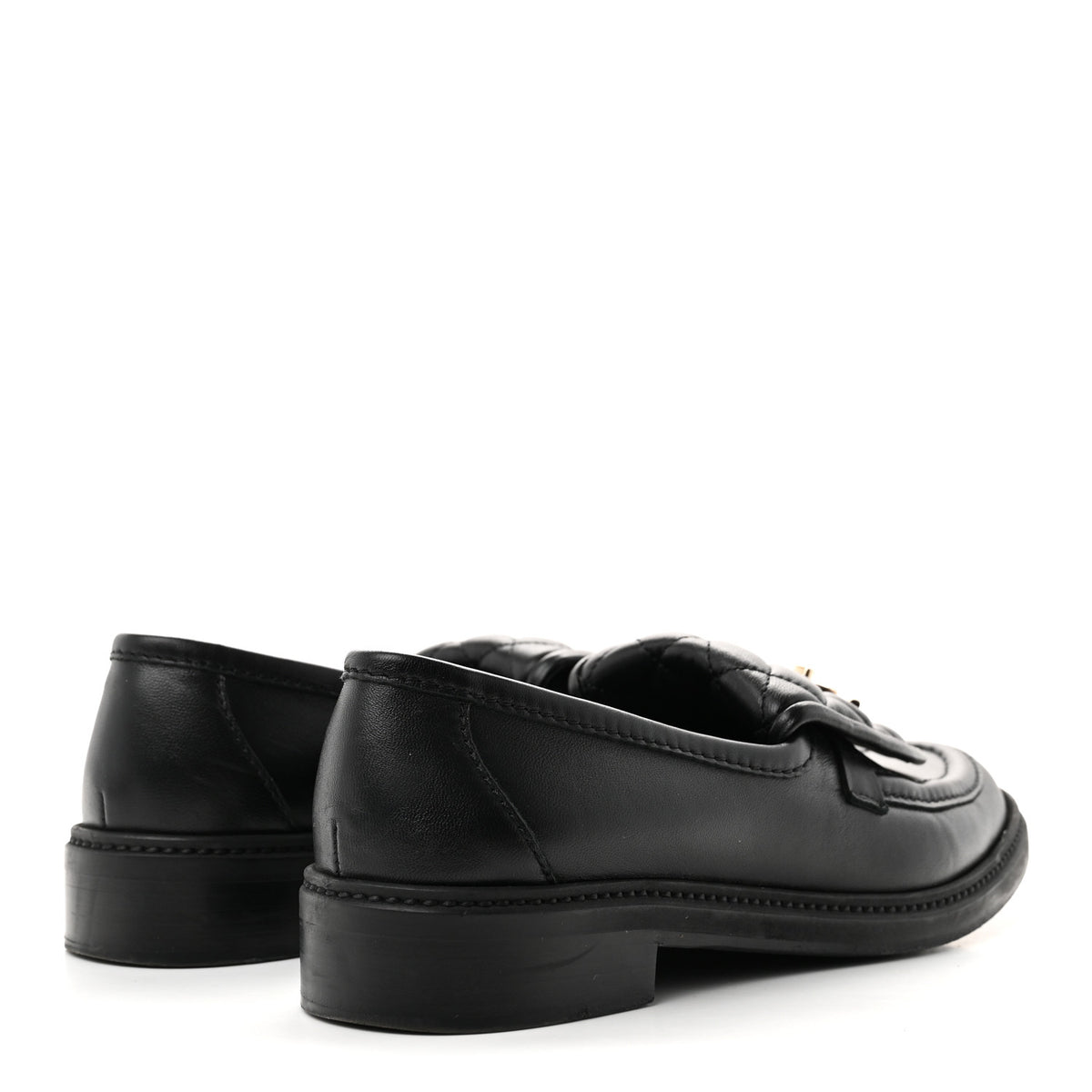 Lambskin Quilted CC Turnlock Loafers 40 Black