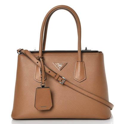 Prada Saffiano Cuir Twin Tote Caramel 1 of 11