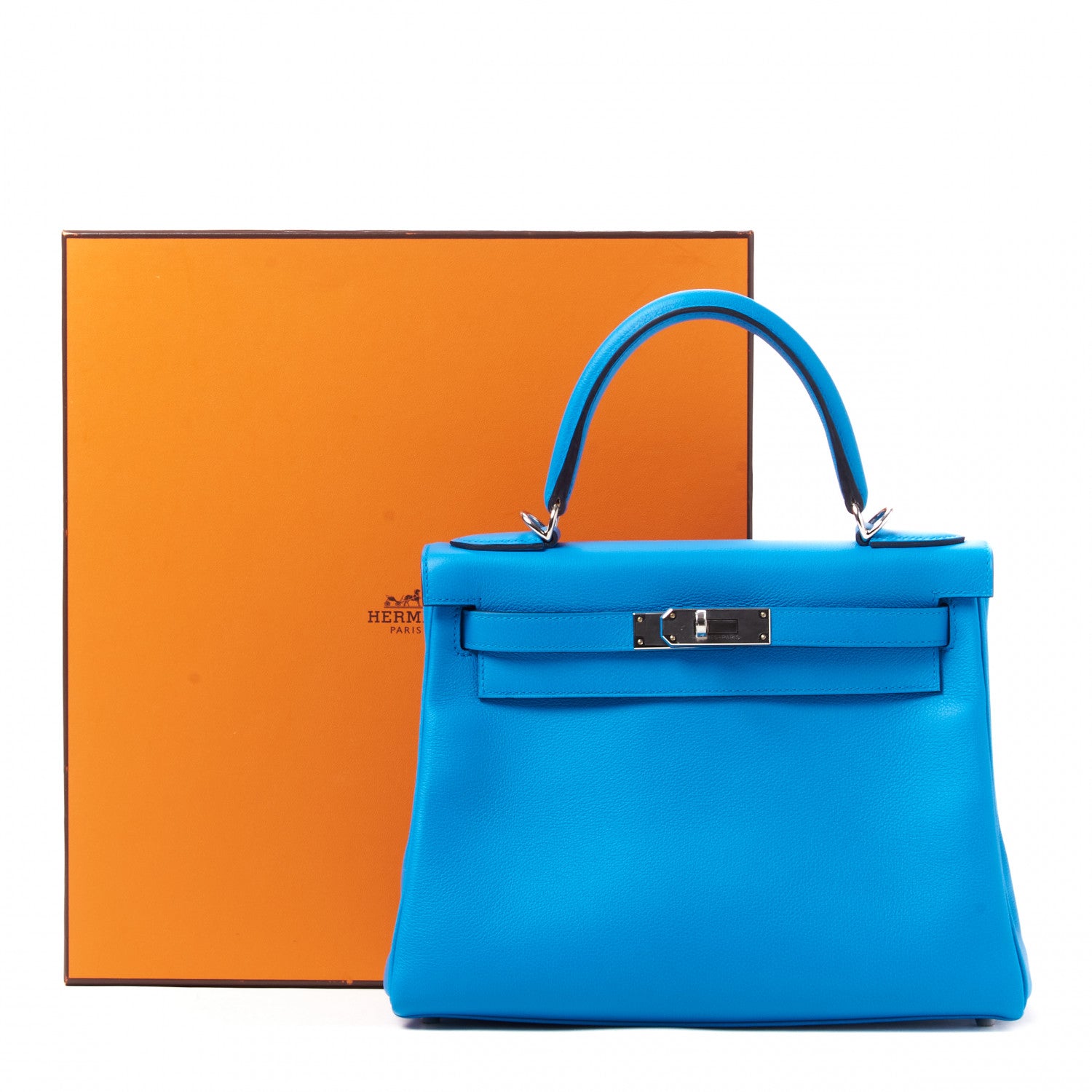 Hermes Evercolor Kelly Retourne 28 Bleu Frida 35 of 35