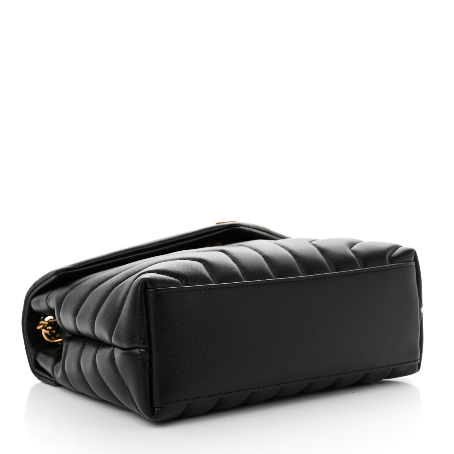 Saint Laurent Calfskin Y Quilted Monogram Small Loulou Chain Satchel Black 4 of 10