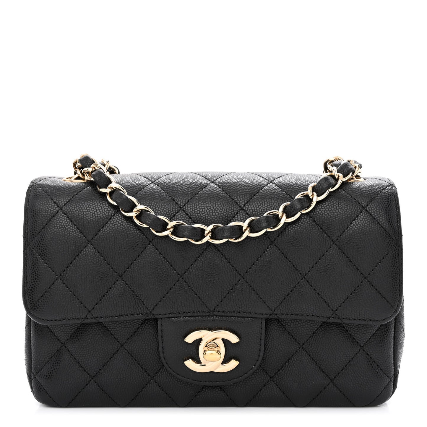 Caviar Quilted Mini Rectangular Flap Black