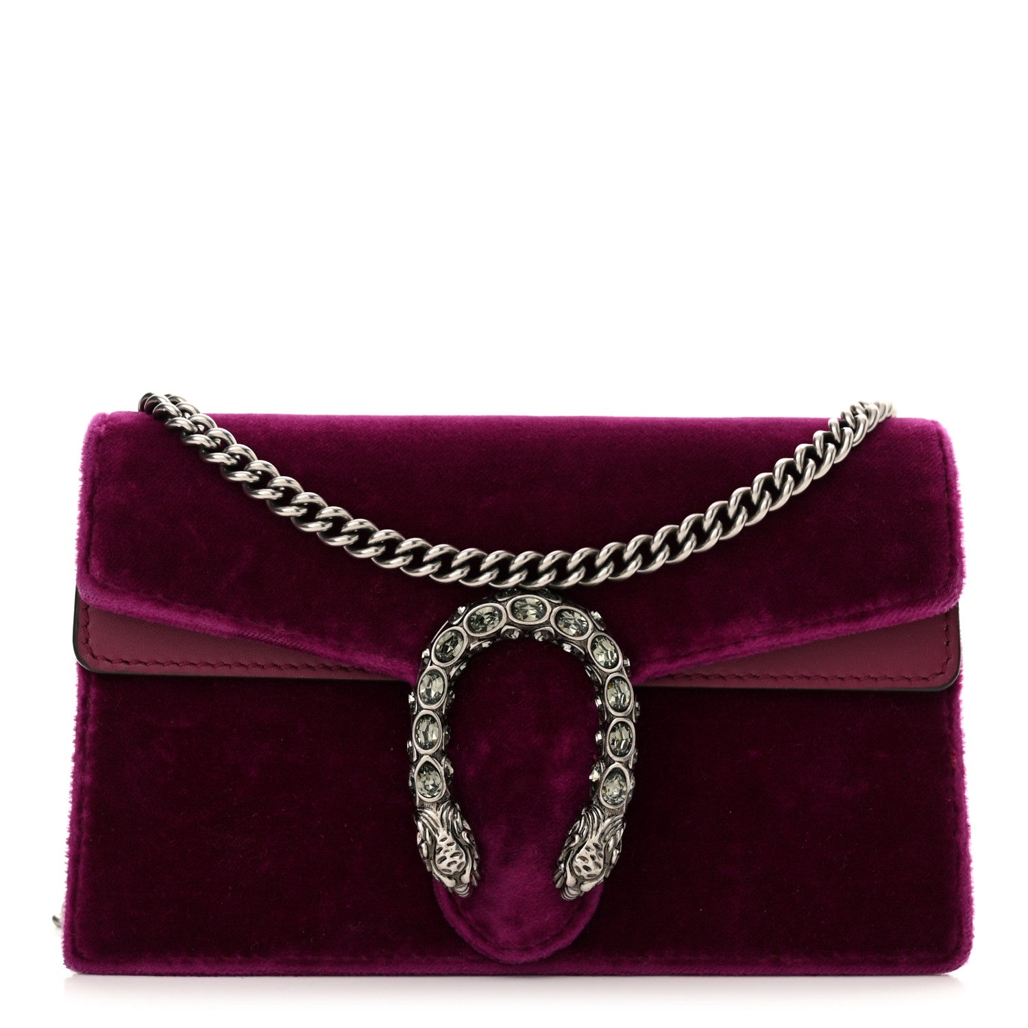 Gucci Velvet Super Mini Dionysus Shoulder Bag Fuchsia Violet Cyclamen 1 of 11