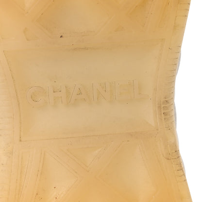 Chanel Suede Calfskin Nylon Grosgrain CC Sneakers 37 Beige Pink 7 of 9