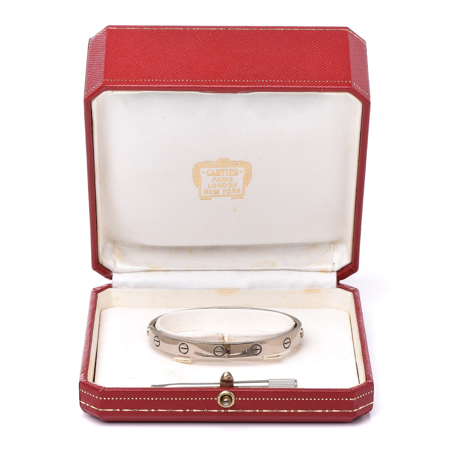 18K White Gold LOVE Bracelet 17
