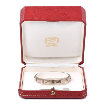 Cartier 18K White Gold LOVE Bracelet 17 7 of 7