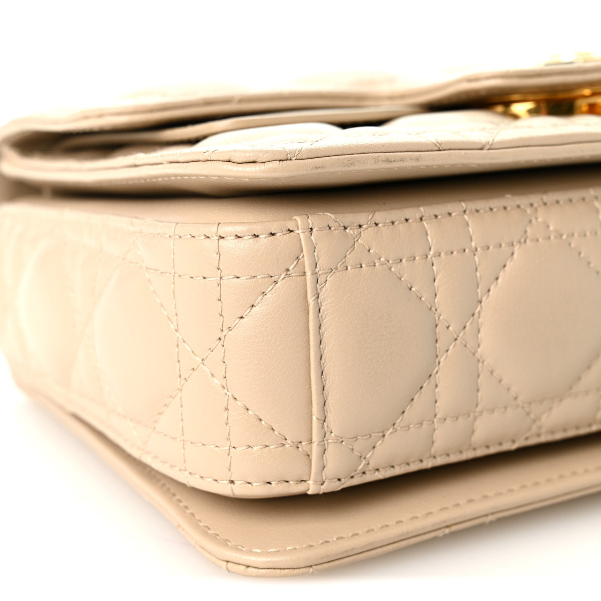 Lambskin Cannage Small Jolie Top Handle Bag Powder Beige Latte