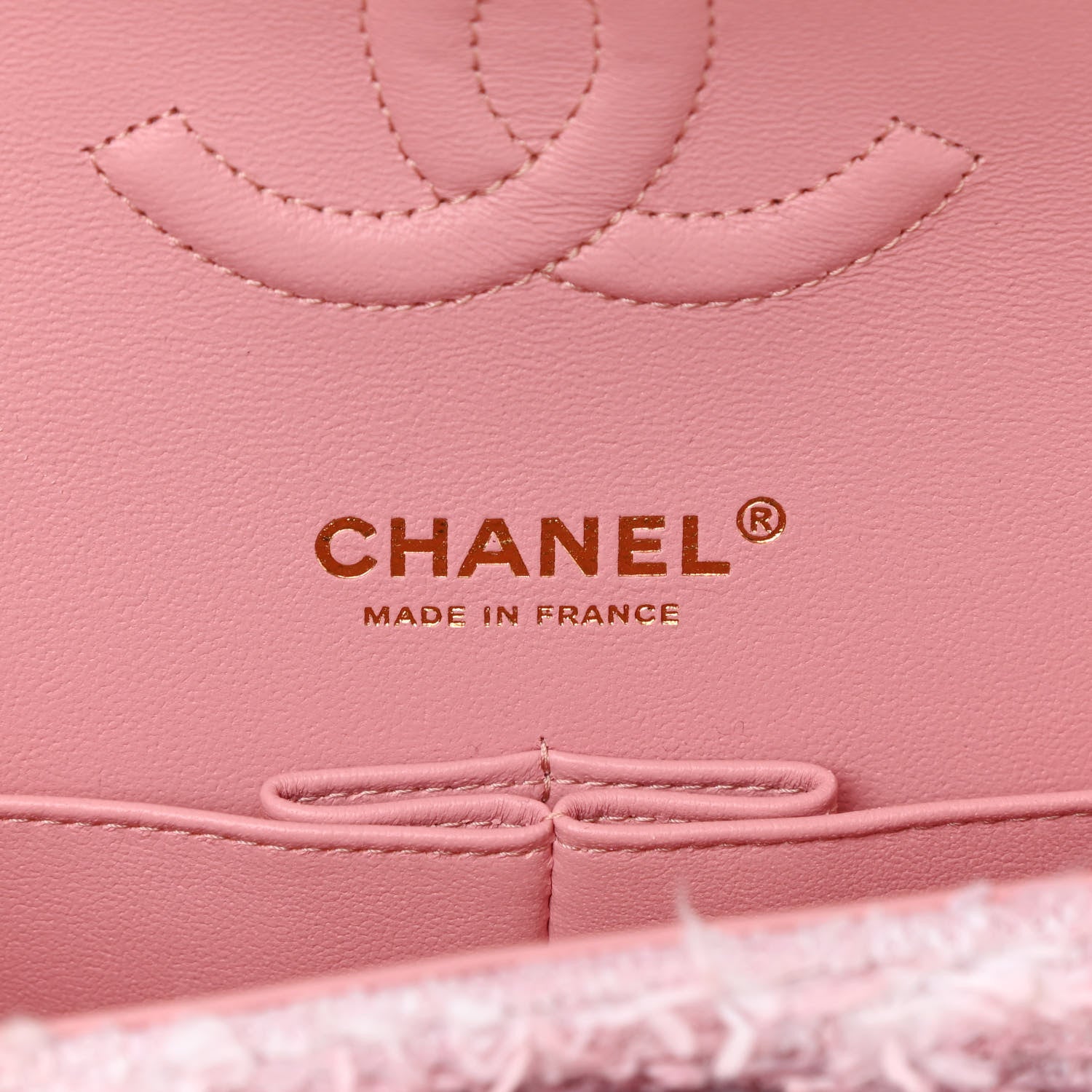 Chanel Tweed Medium Double Flap Light Pink White 6 of 12