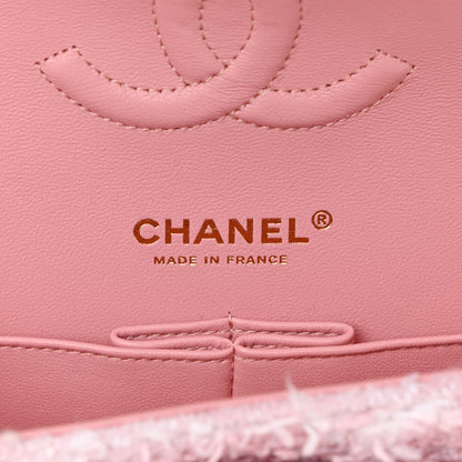 Chanel Tweed Medium Double Flap Light Pink White 6 of 12
