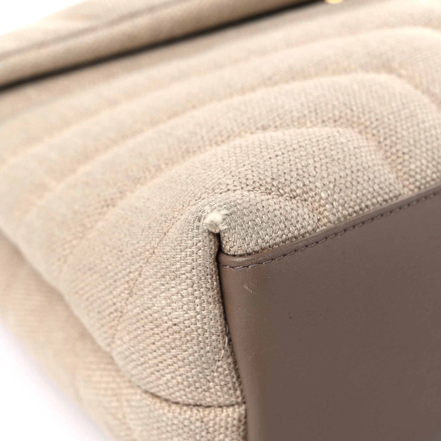 Saint Laurent Linen Y Quilted Monogram Small Loulou Chain Satchel Natural Taupe 8 of 11