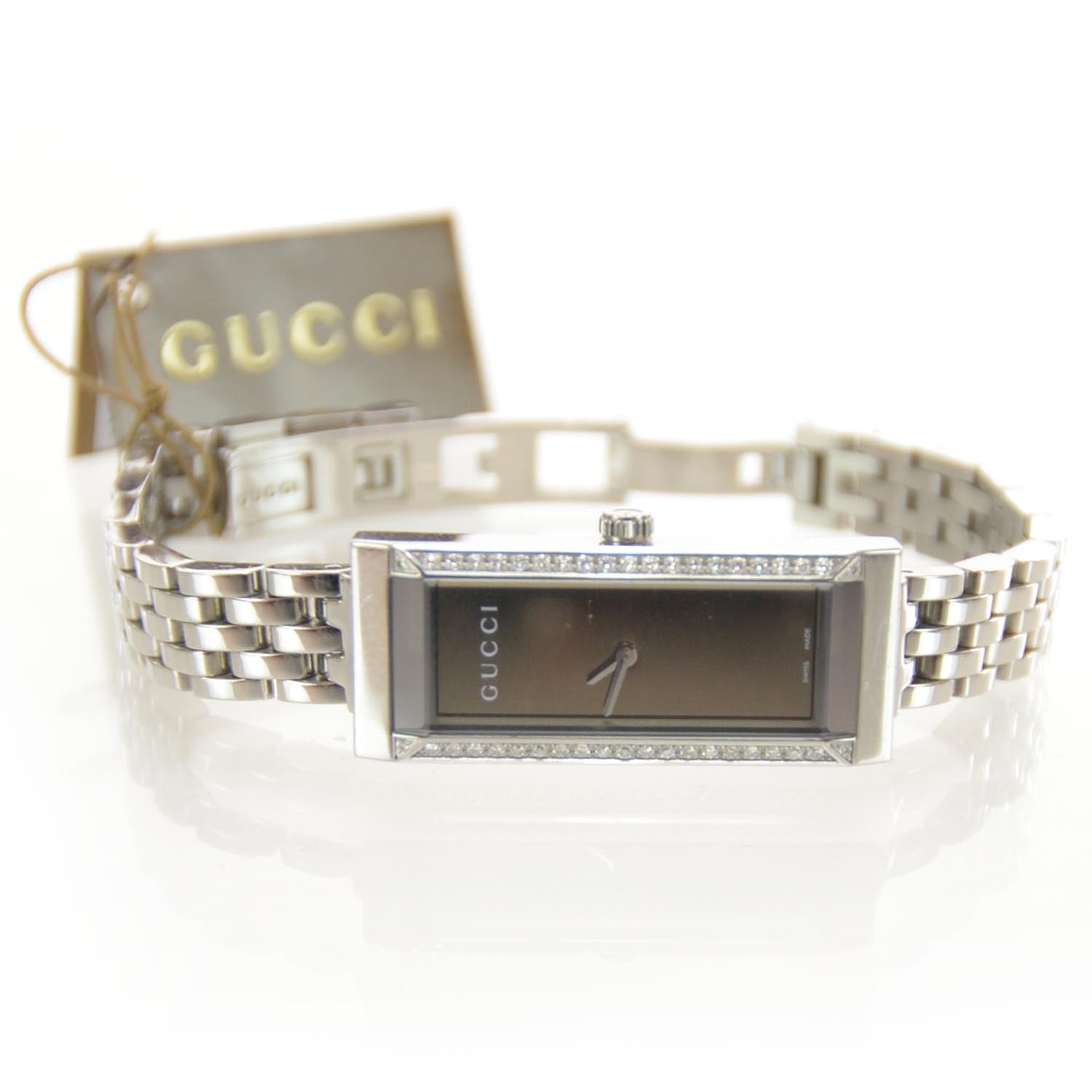 Gucci Stainless Steel Diamond 14mm G-Frame Quartz Watch Black 1 of 6
