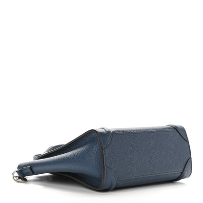 Celine Drummed Calfskin Nano Luggage Indigo 4 of 13