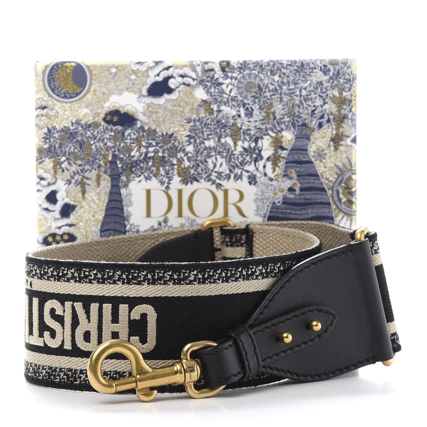 Canvas Embroidered Shoulder Strap Blue