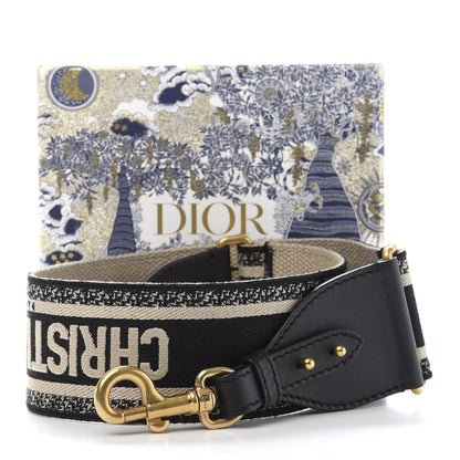 Christian Dior Canvas Embroidered Shoulder Strap Blue 5 of 5