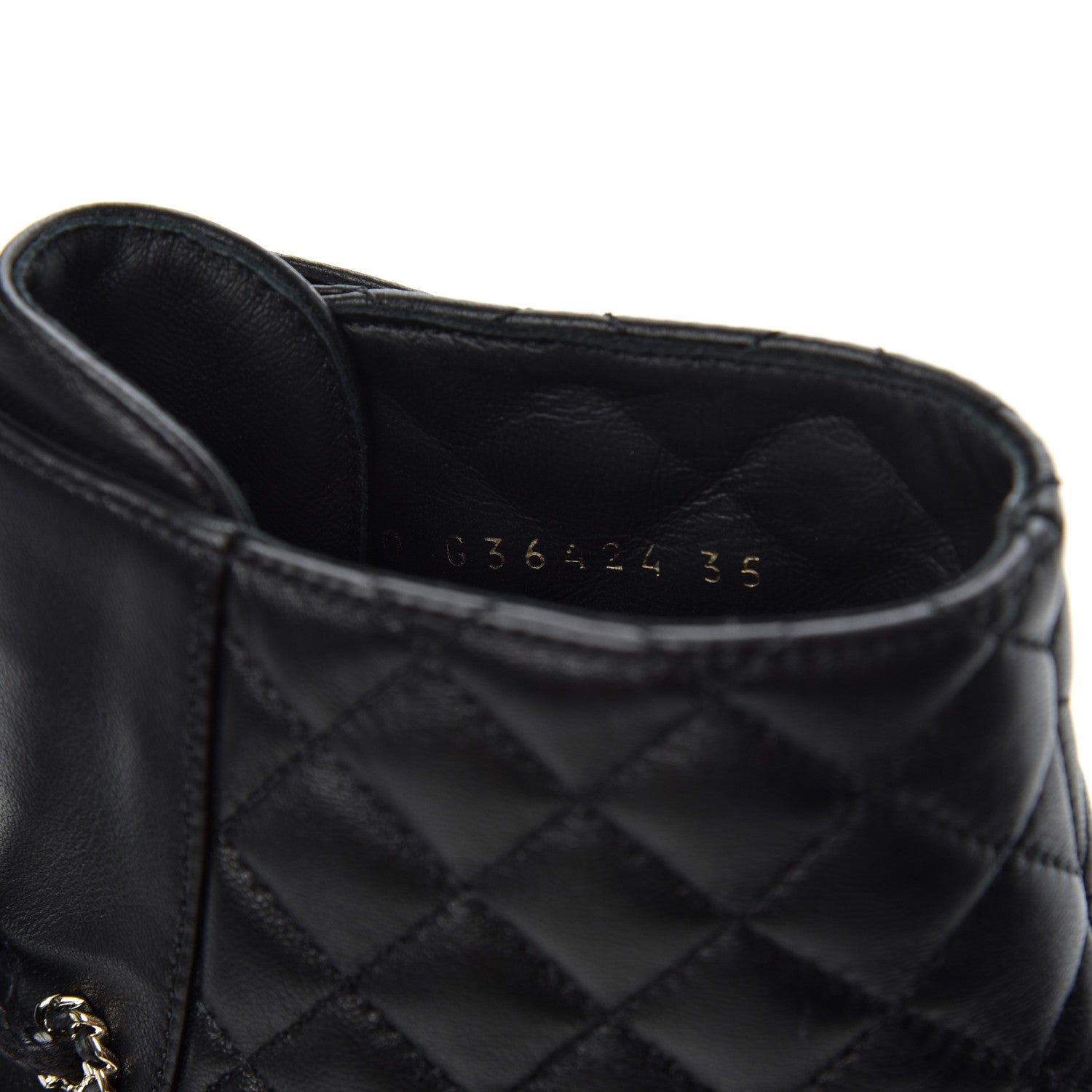 Chanel Shiny Lambskin Quilted Lace Up Combat Boots 35 Black 8 of 9