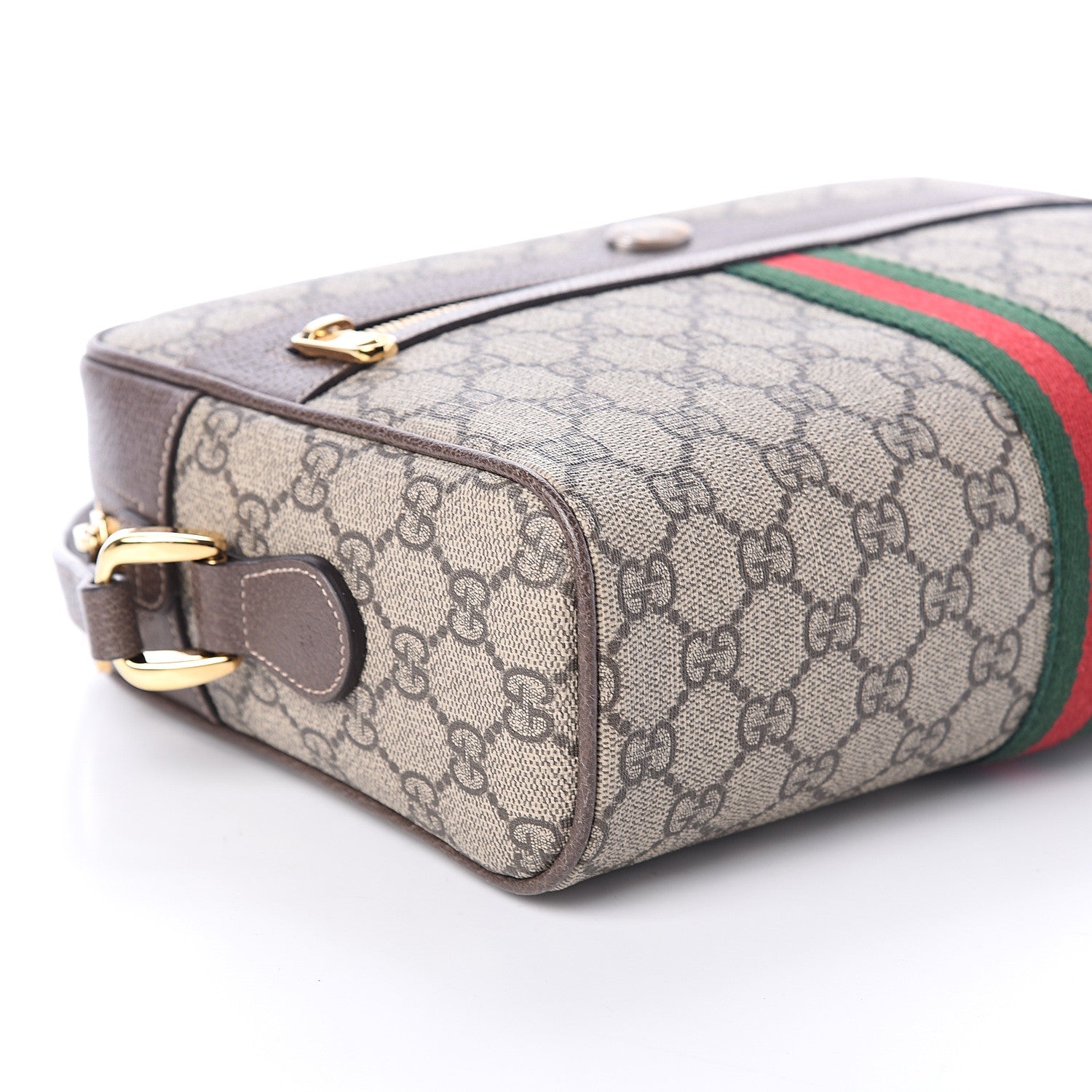 Gucci GG Supreme Monogram Web Small Ophidia Shoulder Bag Brown 6 of 7