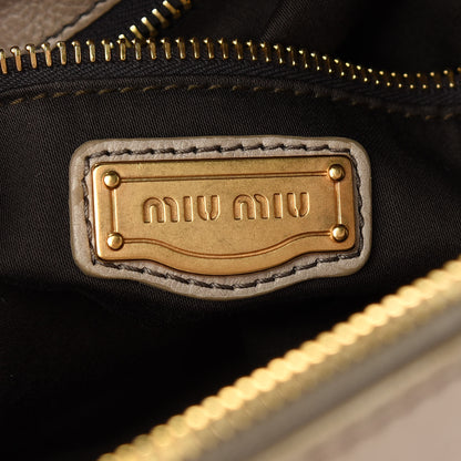 Miu Miu Vitello Lux Medium Bow Bag Alluminio 6 of 9
