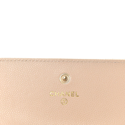 Chanel Caviar Pearl Quilted Coco Candy Flap Card Holder Beige 6 of 8
