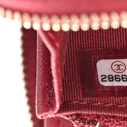 Chanel Sheepskin Caviar Chevron Quilted Medium Mademoiselle Vintage Zip Around Wallet Red 15 of 18