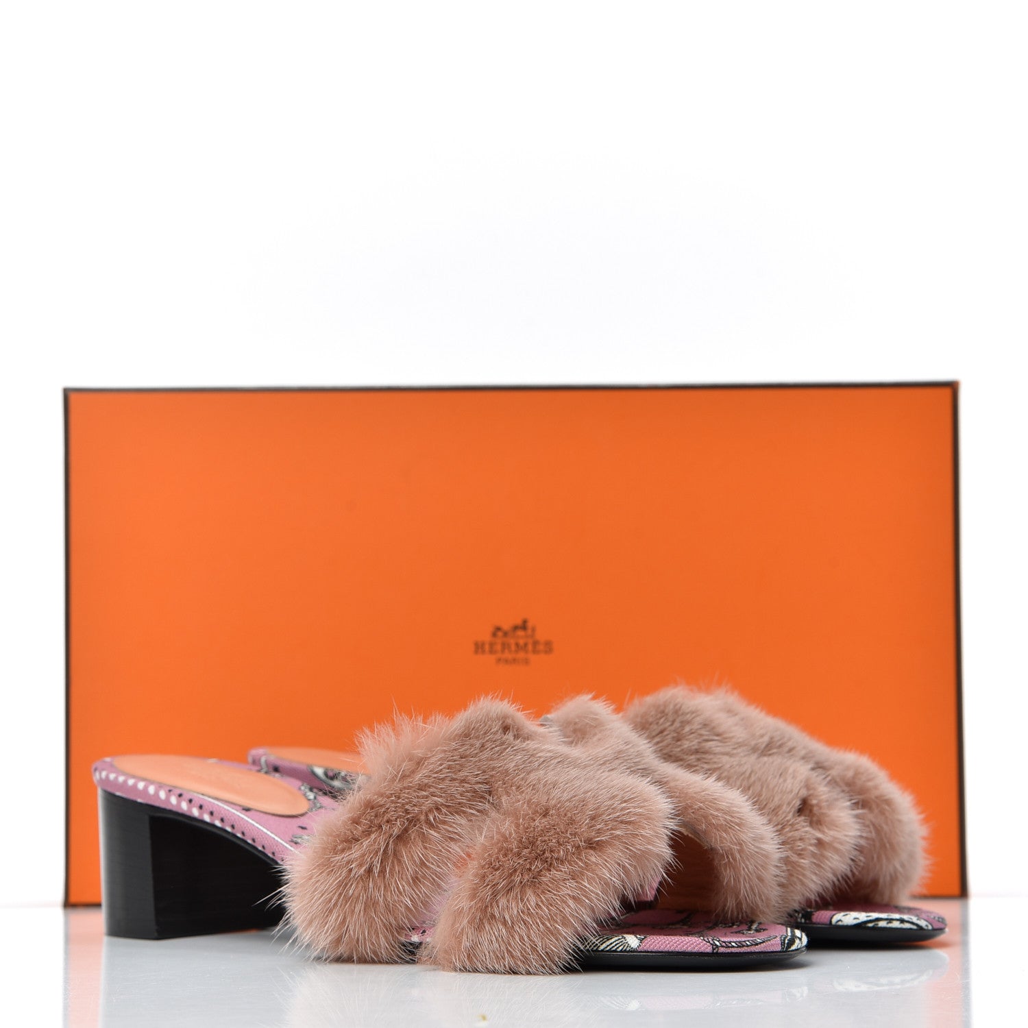 Hermes Mink Fur Oasis Sandals 37 Granit Pink 10 of 10